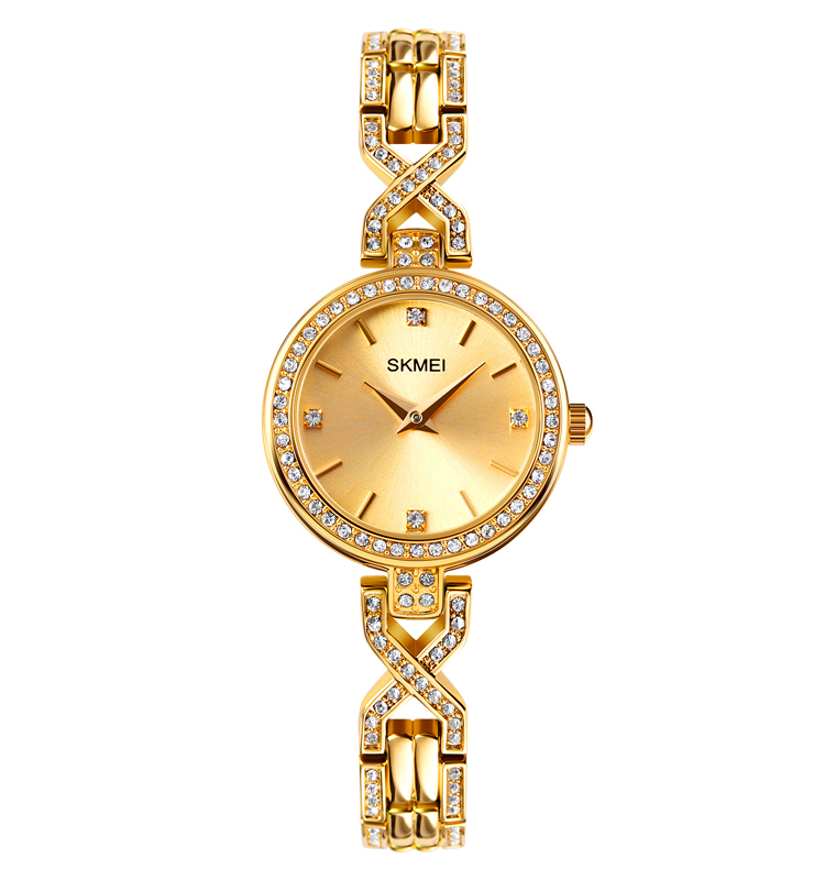 SKMEI 1738 Branded Watches For Women Full Golden Color